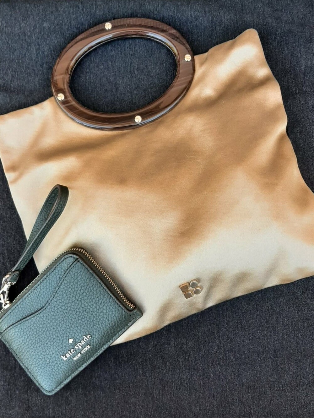 KATE SPADE "Jocelyn" Marbled Handle Tote & "Leila" Wallet Quiet Luxury Set